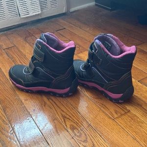Geox kids, purple and rainbow boots worn size 3 1/2